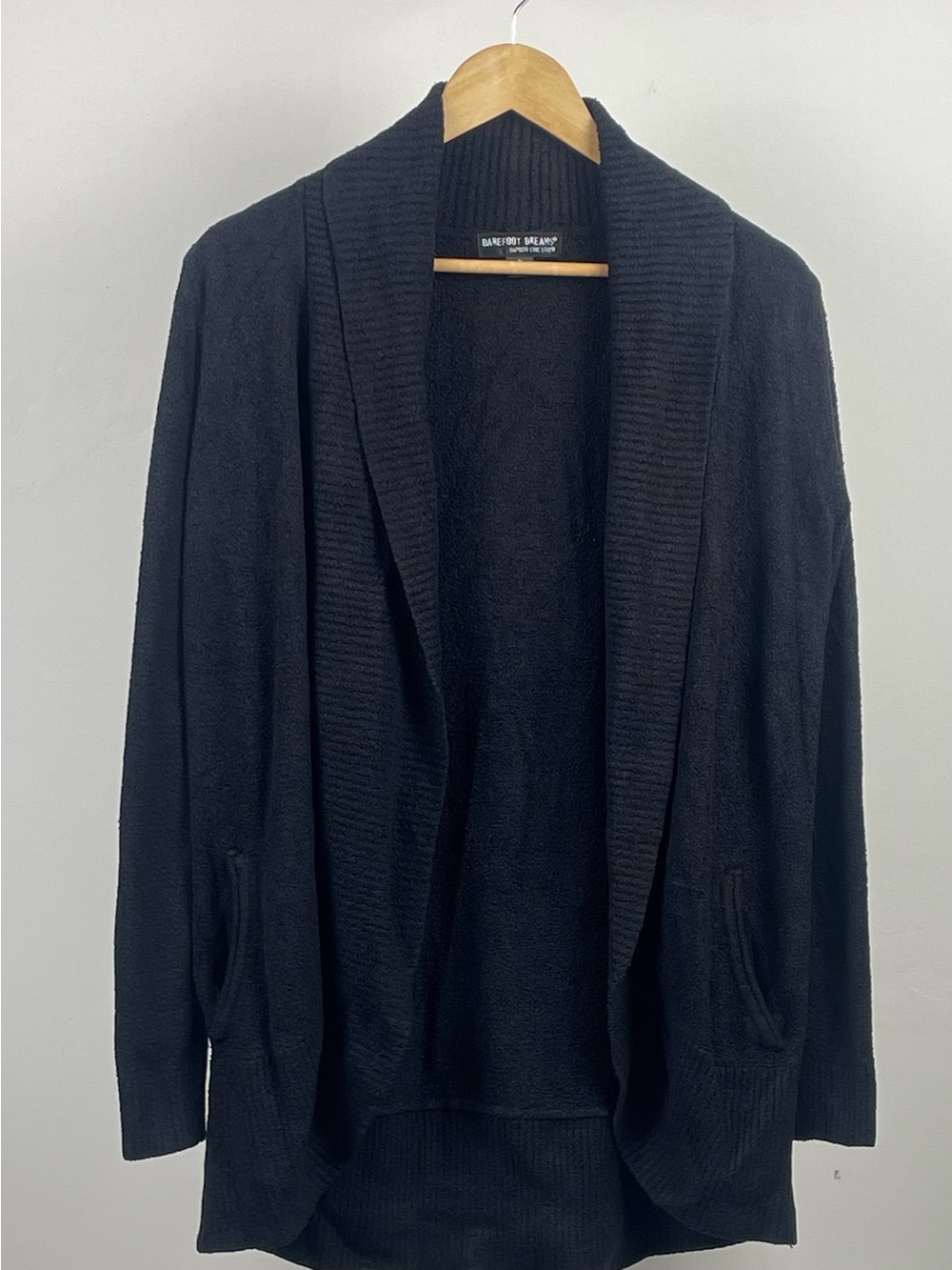 Barefoot Dreams CozyChic Lite Circle Cardigan Black Style 452 Medium - Like New